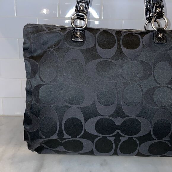 Coach Purse Handbag Daisy Poppy Signature XL Tote Shoulder Bag Pocketbook - Picture 6 of 17